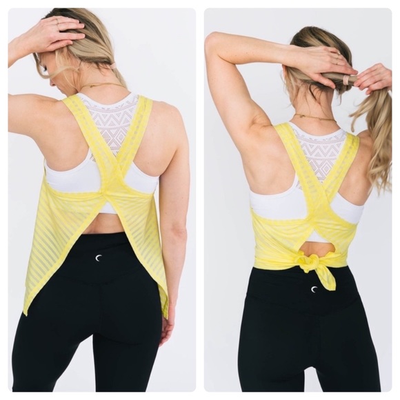 Zyia Nimbus Split Back Tank Yellow - Picture 2 of 9